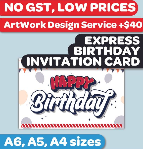 Express Birthday Party Invitation Card Printing Cover Image