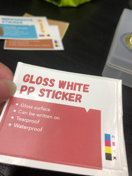 Gloss White PP Sticker